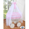 Culla con Velo Ruote Grandi Deluxe Rosa Bella