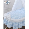 Culla di Vimini con Baldacchino Blu Chevron Hanna