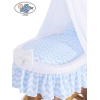 Culla di Vimini con Baldacchino Blu Chevron Hanna