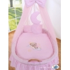 Culla di Vimini con Baldacchino Rosa Notte