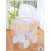Culla di Vimini con Cappotta per Bambini Beige Gufi