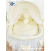 Culla di Vimini con Cappotta per Bambini Creme Amelia