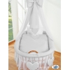 Culla di Vimini con Velo per Bambini Grigio Amelia