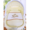 Culla in Vimini con Cappottina e Ruote Creme Barnaba