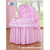 Culla in Vimini con Cappottina e Ruote Rosa Little Princess