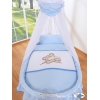 Culla in Vimini con Velo Blu Barnaba