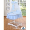 Culla in Vimini con Velo Blu Notte