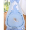 Culla in Vimini con Velo Blu Notte