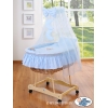 Culla in Vimini con Velo Blu Notte