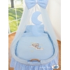 Culla in Vimini con Velo Blu Notte
