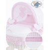 Bianco legno culla vimini biancheria rosa bianco