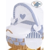 Culla in Vimini e Legno con Cappottina Marina Cuori