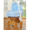 Culla in Vimini per Neonato Set di Biancheria Blu