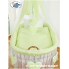 Culla in Vimini per Neonato Set di Biancheria Verde Amelia
