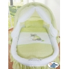 Culla in Vimini per Neonato Set di Biancheria Verde Luca