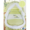 Culla in Vimini per Neonato Set di Biancheria Verde Luca