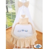 Culla Neonato Rotelle e Baldacchino Beige Gufi