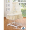 Culla Neonato Rotelle e Baldacchino Creme Notte