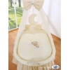 Culla Neonato Rotelle e Baldacchino Creme Notte