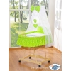 Culla Neonato Rotelle e Baldacchino Verde Gufi