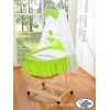 Culla Neonato Rotelle e Baldacchino Verde Gufi