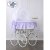 Culla Neonato Stile Vintage Retrò Vimini Bianca Lilla Cristina