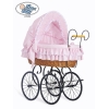 Culla Neonato Stile Vintage Retrò Vimini Rosa Vittoria per Ragazze