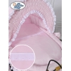 Culla Neonato Stile Vintage Retrò Vimini Rosa Vittoria per Ragazze