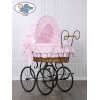 Culla Neonato Stile Vintage Retrò Vimini Rosa Vittoria per Ragazze