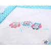 Culla per Bambini Piccole Ruote Velo Turchese Gufi