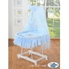 Culla per Bambini Piccole Ruote Velo Blu Nastro