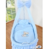 Culla per Bambini Piccole Ruote Velo Blu Nastro