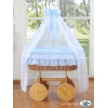 Culla per Bambini Ruote e Velo Deluxe Blu Bella Ragazzo