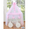 Culla per Bambini Ruote e Velo Deluxe Rosa Amelia
