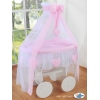 Culla per Bambini Ruote e Velo Deluxe Rosa Amelia