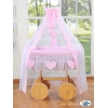 Culla per Bambini Ruote e Velo Deluxe Rosa Amelia per Ragazze