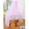 Culla per Bambini Ruote e Velo Deluxe Rosa Amelia per Ragazze