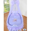 Culla per Neonato con Drappo Piccole Ruote Lilla Nastro