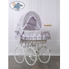 Culla Retrò per Neonato Ruote Cappottina Grigio Vittoria