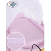 Culla Retrò per Neonato Ruote Cappottina Rosa Bianca