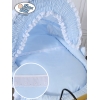 Culla Vimini Base in Metallo Retrò Cappottina Blu Vittoria