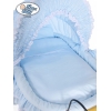 Culla Vimini Base in Metallo Retrò Cappottina Blu Vittoria