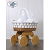Culla XXL in Vimini con Base in Legno Bianca