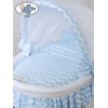 Culla XXL in Vimini con Base in Legno Bianca Blu Hanna