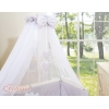 Culle Fianco Letto per Neonati con Zanzariera Grigio Cuori