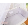 Culle Fianco Letto per Neonati con Zanzariera Grigio Cuori