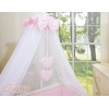 Culle Fianco Letto per Neonati con Zanzariera Rosa Cuori