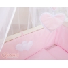 Culle Fianco Letto per Neonati con Zanzariera Rosa Cuori