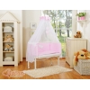 Culle Fianco Letto per Neonati con Zanzariera Rosa Cuori