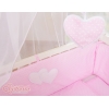Culle Fianco Letto per Neonati con Zanzariera Rosa Cuori